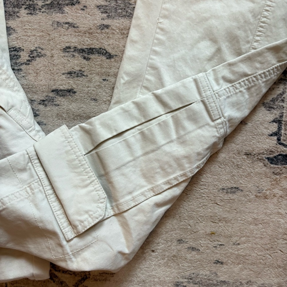 Abercrombie relaxed cargo Pants size 27 in cream tan - Picture 4 of 9